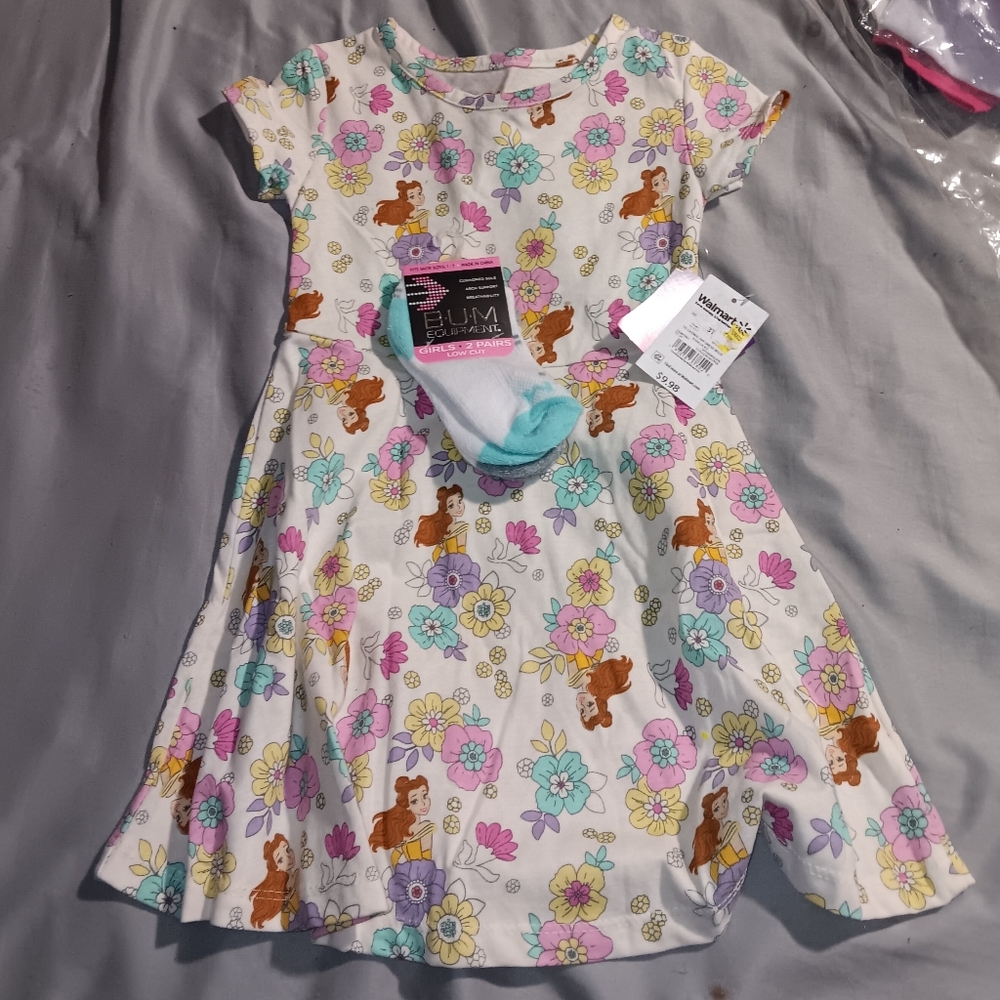 Disney Princess Dress With 2 Pr Socks